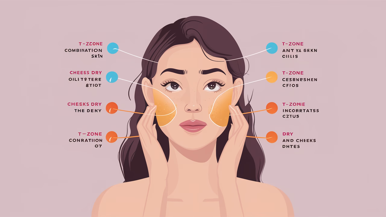 Diagram showing combination skin zones