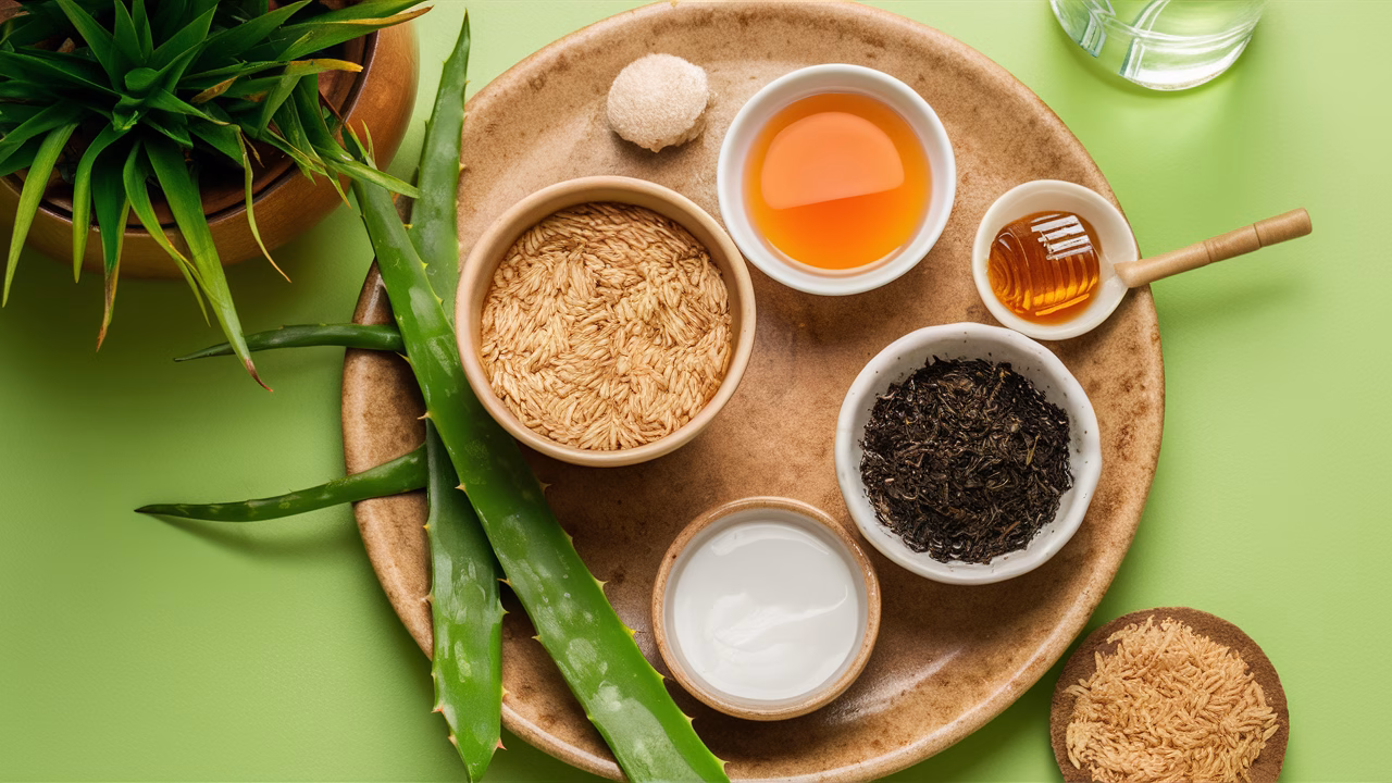Natural glass skin remedy setup