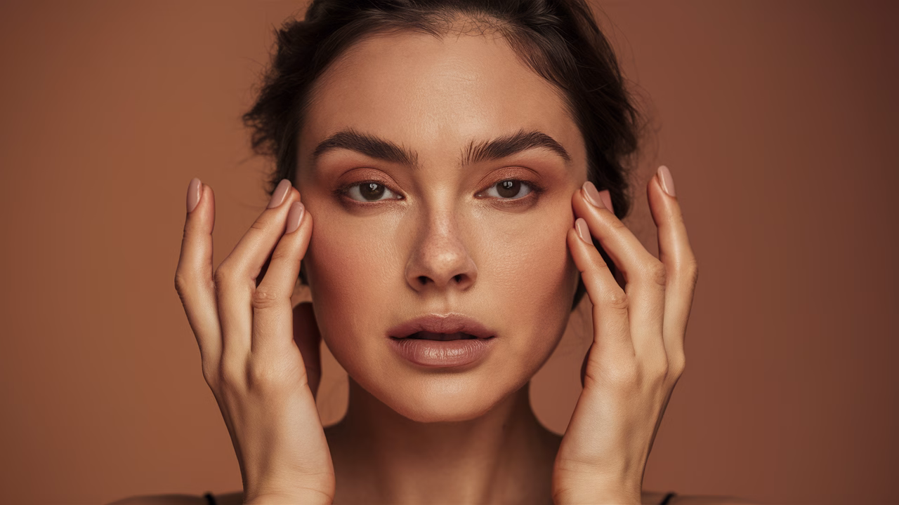 Natural glow finish makeup look