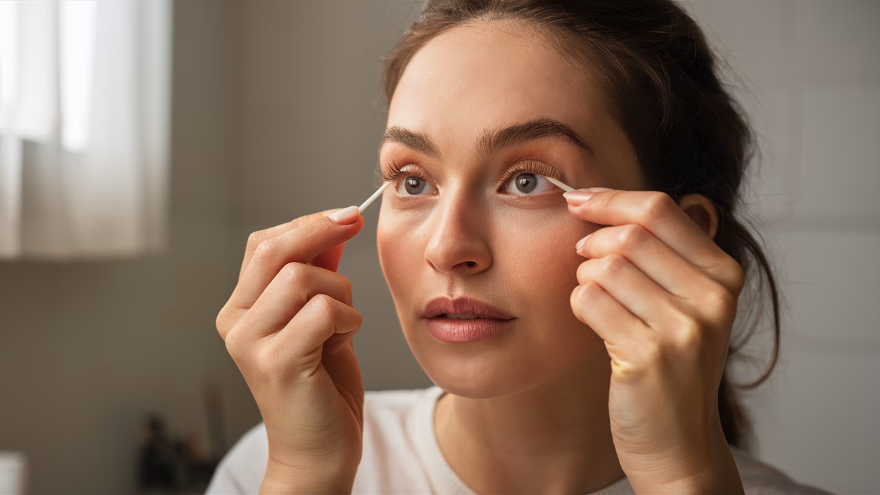 Removing false eyelashes gently